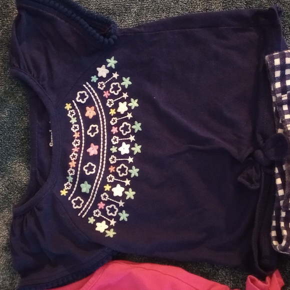 EUC 2 Outfits Girls Summer Lot Size 24M / 2T Flowers Plaid - Picture 4 of 5